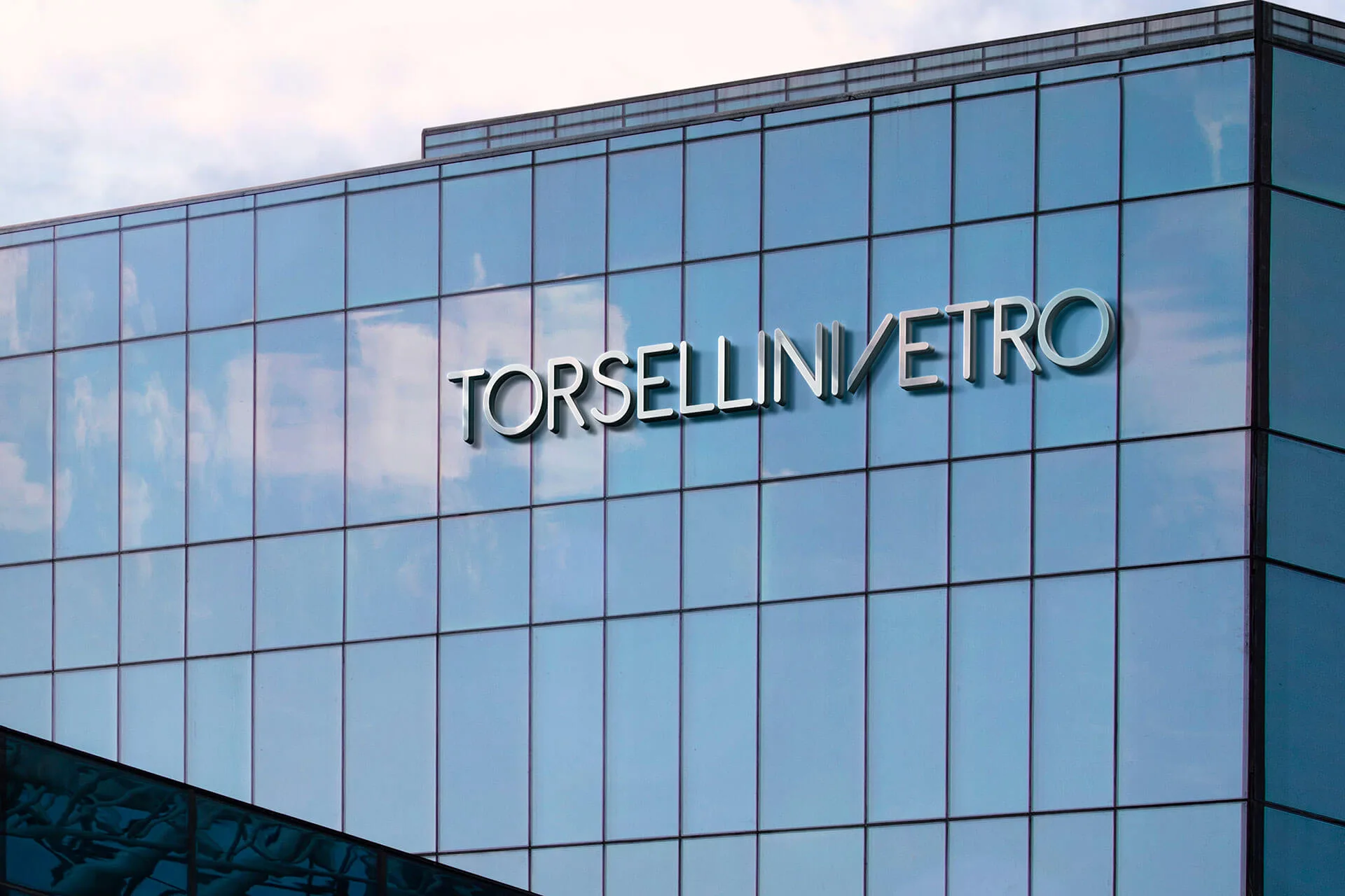 Homepage del sito Torsellini Vetro, sezione "think transparent"